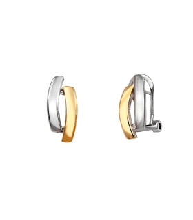 PENDIENTES OMEGA BICOLOR PLATA 1ª LEY 15                                                            