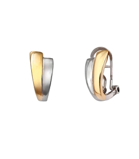 PENDIENTES OMEGA BICOLOR PLATA 1ª LEY 16                                                            