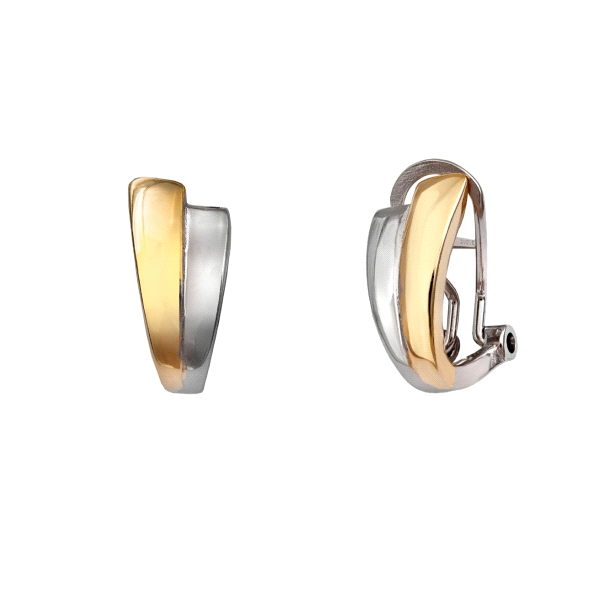 PENDIENTES OMEGA BICOLOR PLATA 1ª LEY 16                                                            