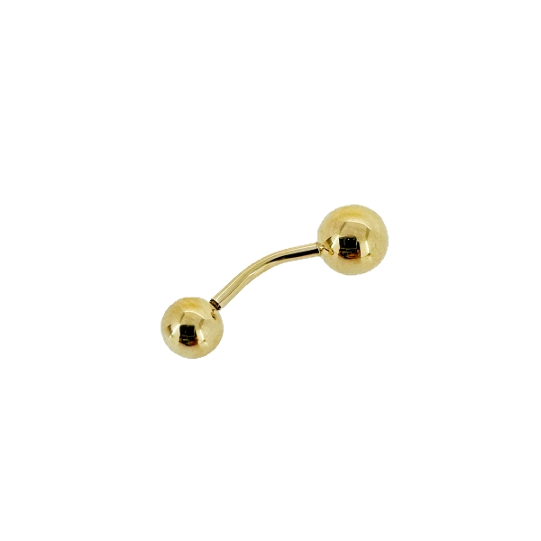PIERCING OMBLIGO BOLAS BRILLO ORO 18 KTE                                                            