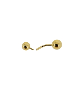 PIERCING OMBLIGO BOLAS BRILLO ORO 18 KTES 20 MM.