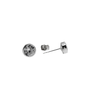 PENDIENTE CHATON PLATA 1ª LEY 6.60 MM.