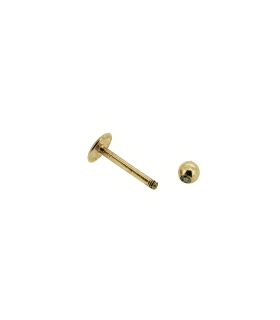 PIERCING LABIO ORO 18 KTES. BOLA 3 MM. CIRCONITA
