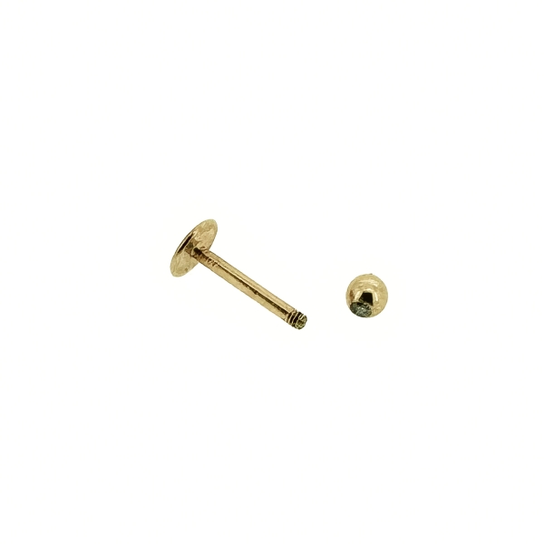 PIERCING LABIO ORO 18 KTES. BOLA 3 MM. CIRCONITA