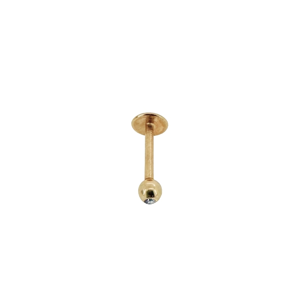 PIERCING LABIO ORO 18 KTES. BOLA 3 MM. CIRCONITA