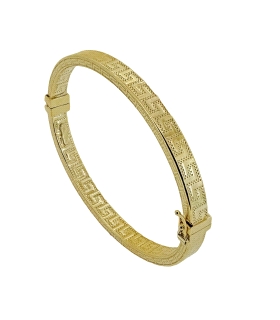 PULSERA RIGIDA GRECA  PLATA 1ª LEY CHAPA                                                            