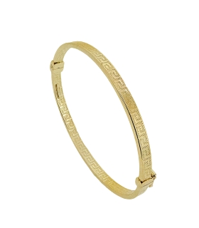 PULSERA RIGIDA GRECA  PLATA 1ª LEY CHAPA                                                            