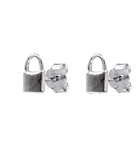 PENDIENTES CANDADO PLATA 1ª LEY 8 X 5 MM                                                            