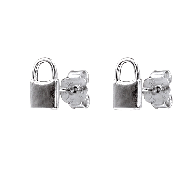 PENDIENTES CANDADO PLATA 1ª LEY 8 X 5 MM                                                            