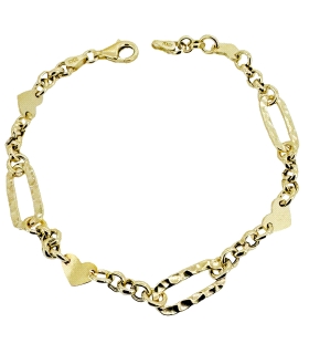 PULSERA  4 CORAZON ENAMORADOS PLATA 1ª L                                                            
