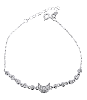 PULSERA LUNA PLATA 1ª LEY RODIADA 16 + 3                                                            