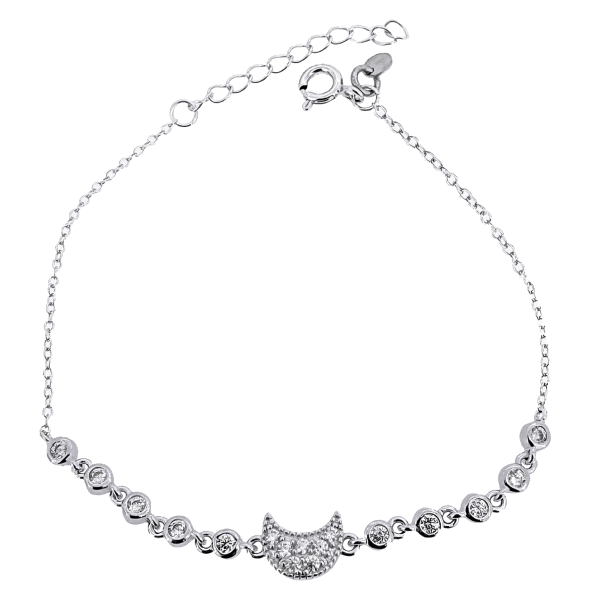 PULSERA LUNA PLATA 1ª LEY RODIADA 16 + 3                                                            