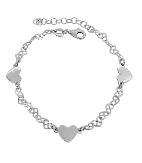 PULSERA  3 CORAZON ENAMORADOS PLATA 1ª L                                                            