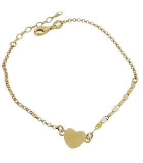 PULSERA CORAZON PLATA 1ª LEY 16 + 3 CM.                                                             