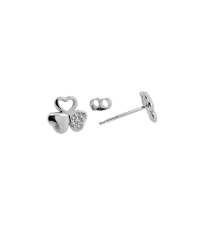 PENDIENTES TREBOL PLATA 1ª LEY 7.50 MM.                                                             