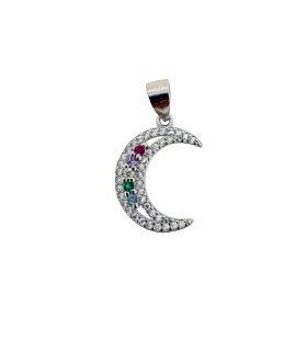 COLGANTE LUNA PLATA 1ª LEY 15 X 12 MM.                                                              