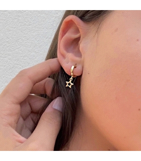 PENDIENTES AROS MUJER ESTRELLA PLATA  1ª                                                            