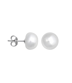 PENDIENTE PERLA BOTON PLATA 1ª LEY 9.50                                                             