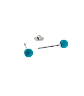 PENDIENTES TURQUESA PLATA 1ª LEY 4 MM.                                                              