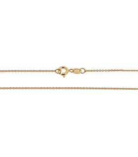 COLLAR CADENA FORZADA DIAMANTADA PLATA 1ª LEY CHAPADA ORO 45 CM.
