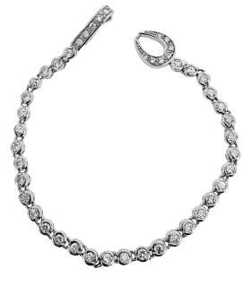 PULSERA RIVIER ZIR. REDON. PLATA 925 MIL.                                                           