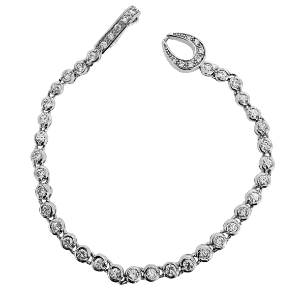PULSERA RIVIER ZIR. REDON. PLATA 925 MIL.                                                           