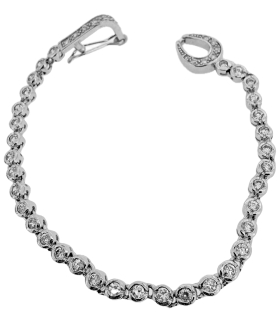PULSERA RIVIER PLATA 1ª LEY 16 CM.