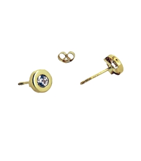 PENDIENTE CHATON ORO 18 KTES. 5,5 MM                                                                