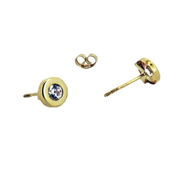 PENDIENTE CHATON ORO 18 KTES. 5,5 MM                                                                