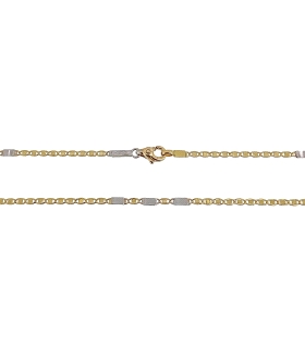 COLLAR CADENA BICOLOR ORO 18 KTES. 40 CM                                                            