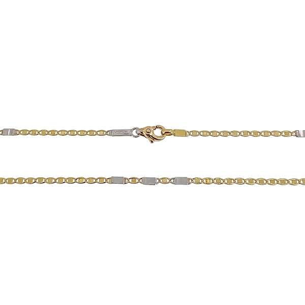 COLLAR CADENA BICOLOR ORO 18 KTES. 40 CM                                                            
