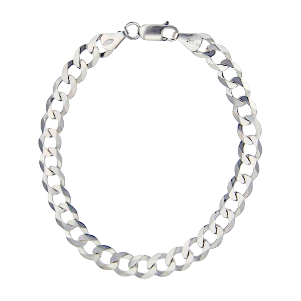 PULSERA CADENA BARBADA MACIZA PLATA 1ª L                                                            