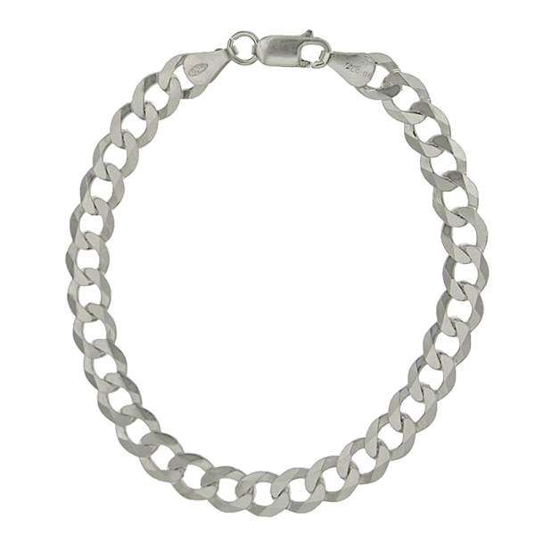 PULSERA CADENA BARBADA PLATA 1ª LEY 22 C                                                            