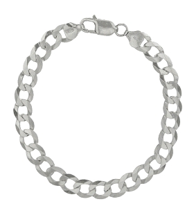PULSERA CADENA BARBADA MACIZA PLATA 1ª L                                                            