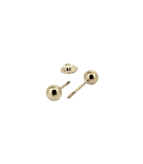 PENDIENTE BOLA BRILLO ORO 18 KTES. 4 MM.                                                            