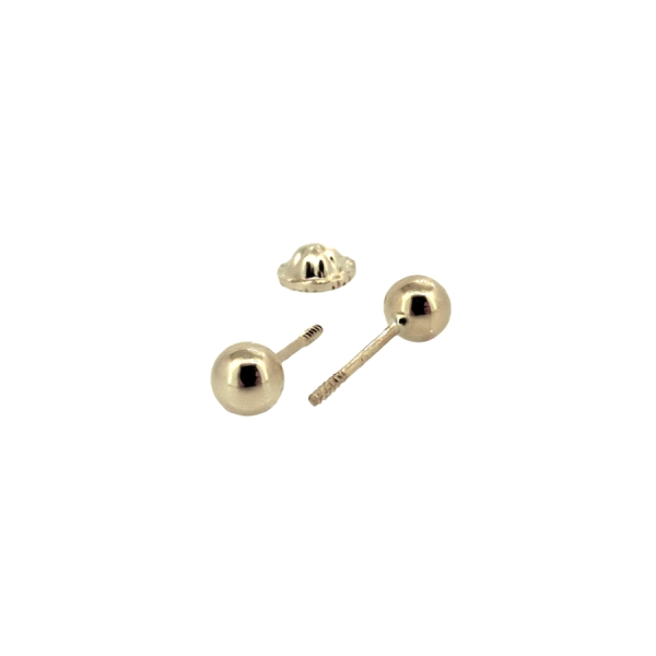 PENDIENTE BOLA BRILLO ORO 18 KTES. 4 MM.                                                            
