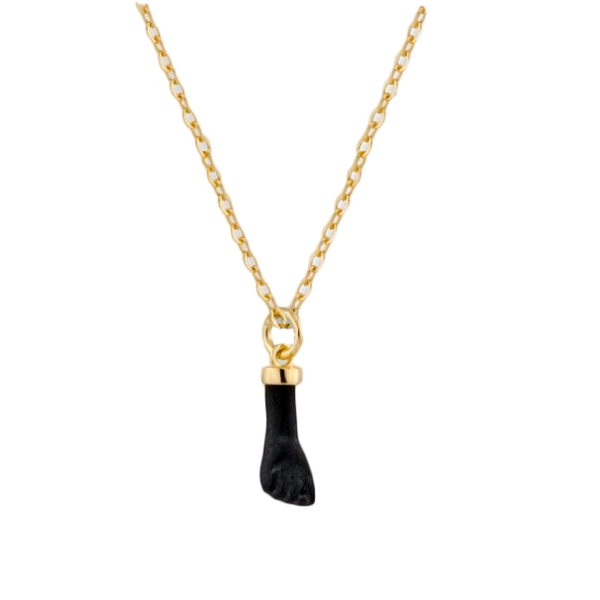 COLLAR HIGA NEGRA PLATA 1ª LEY CHAPADA 40 + 4 CM.