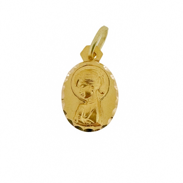 MEDALLA VIRGEN NIÑA ORO 18 KTES. 16 X 12                                                            