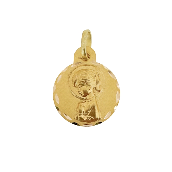  MEDALLA VIRGEN NIÑA ORO 18 KTES. 15 MM.                                                            
