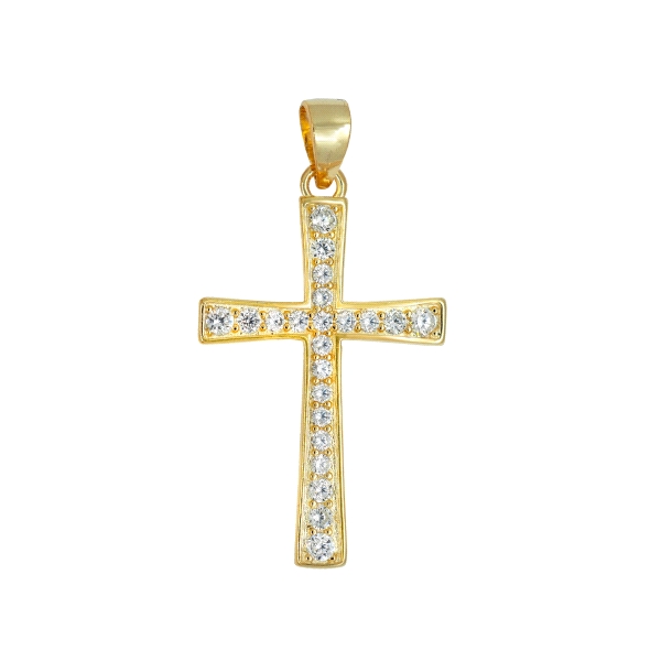 COLGANTE CRUZ SIN CRISTO PLATA 1ª LEY 27                                                            