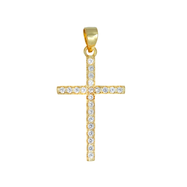 COLGANTE CRUZ SIN CRISTO PLATA 1ª LEY 27                                                            