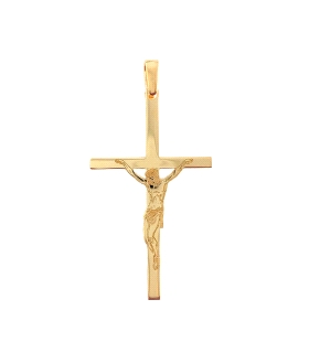 COLGANTE CRUZ CON CRISTO PLATA 1ª LEY 35                                                            