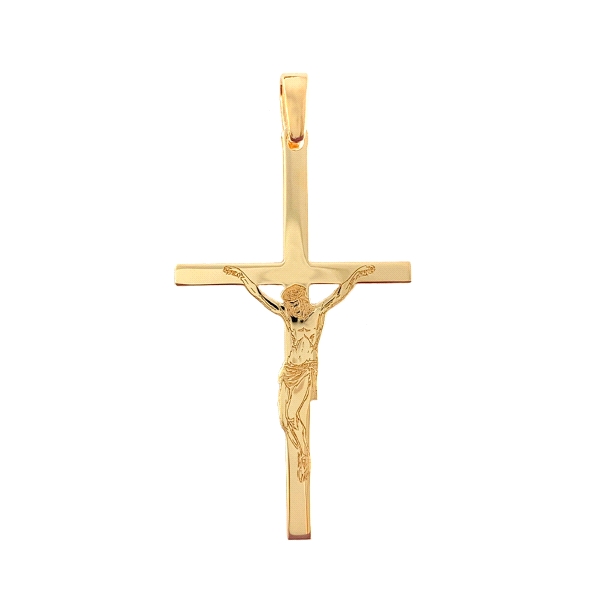 COLGANTE CRUZ CON CRISTO PLATA 1ª LEY 35                                                            