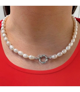 COLLAR PERLAS NATURALES 6 MM PLATA 1ª LE                                                            