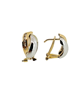 PENDIENTES CLASICOS ORO 18 KTES. BICOLOR                                                            
