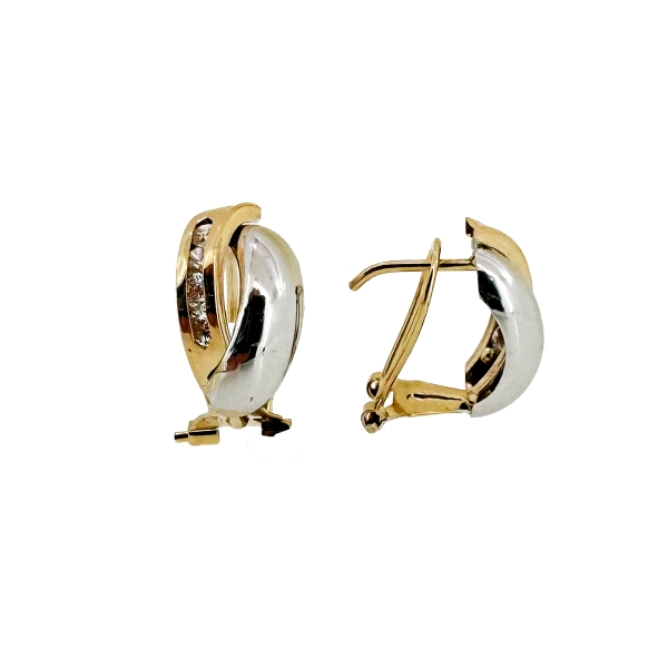 PENDIENTES CLASICOS ORO 18 KTES. BICOLOR                                                            