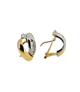 PENDIENTES CLASICOS ORO 18 KTES. BICOLOR                                                            