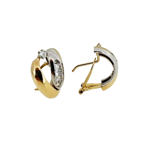 PENDIENTES CLASICOS ORO 18 KTES. BICOLOR                                                            