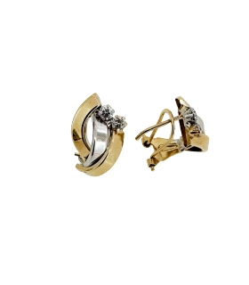 PENDIENTES CLASICOS ORO 18 KTES. BICOLOR                                                            