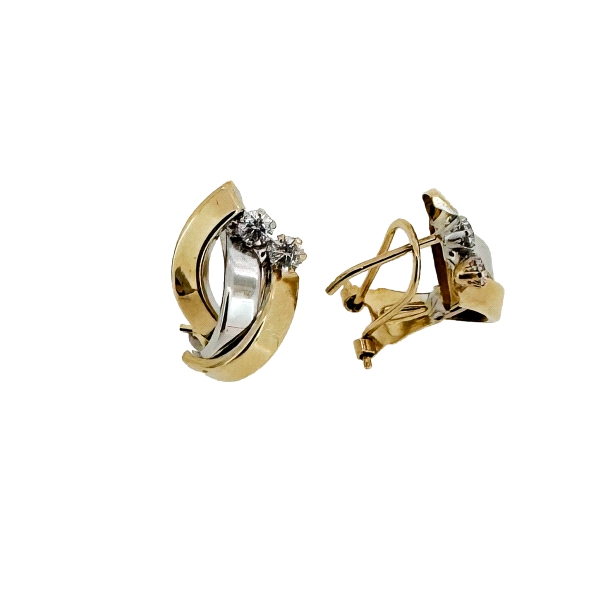 PENDIENTES CLASICOS ORO 18 KTES. BICOLOR                                                            